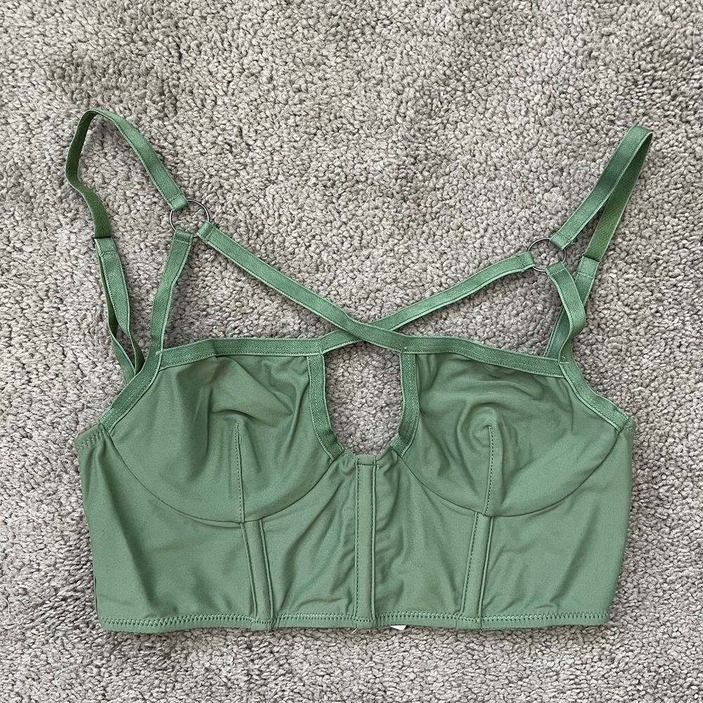 Urban outfitters green corset top